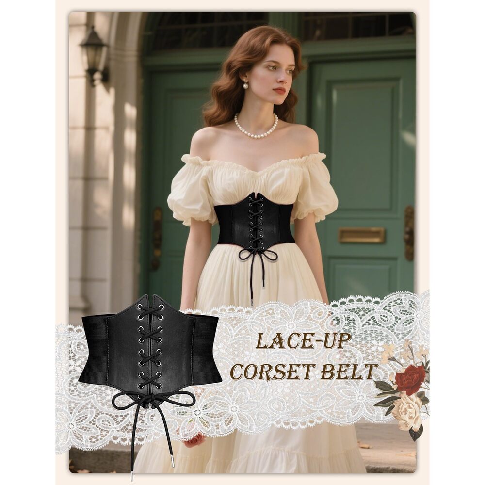 4881 Women's Pirate Corsets High Waist Underbust Corset Lace-up Wide - Picture 6 of 6